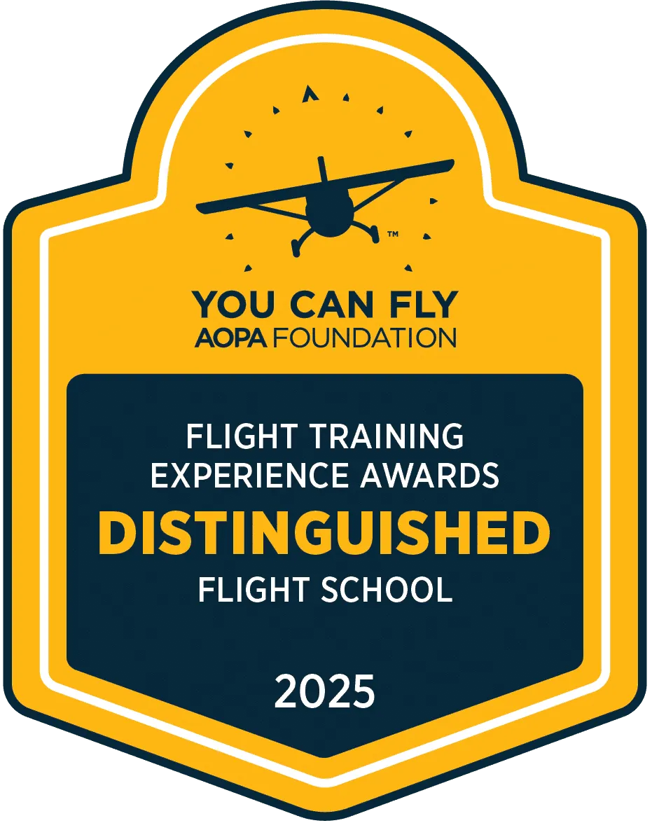 Distinguished Flight School AOPA 2025 badge