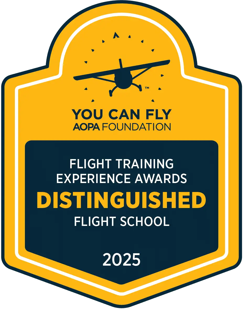 Distinguished Flight School AOPA 2025 badge