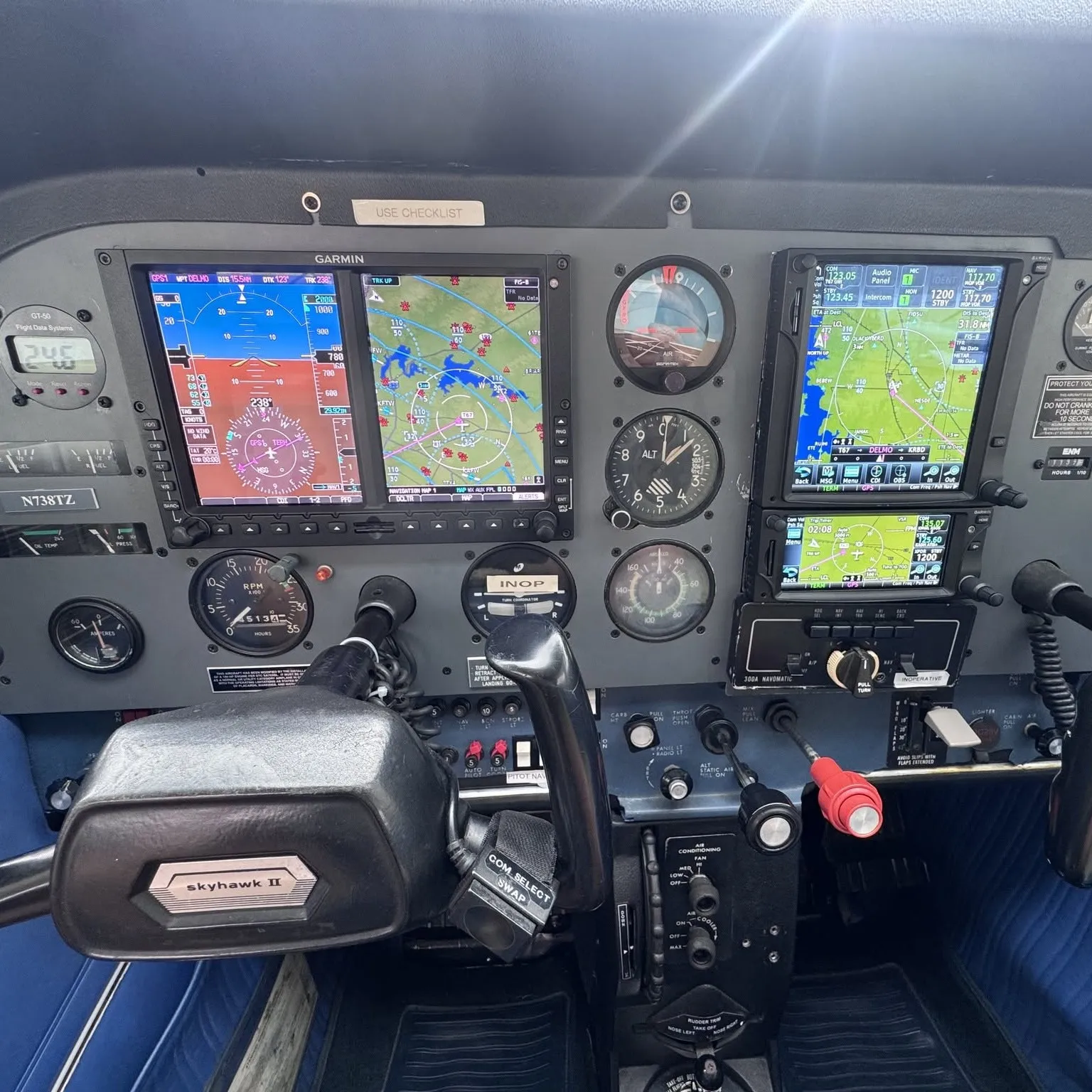 Instrument panel used during instrument proficiency training