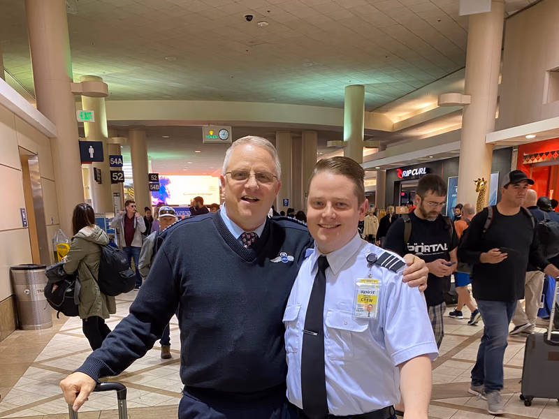 Michael Forseth meeting his father at Los Angeles International Airport