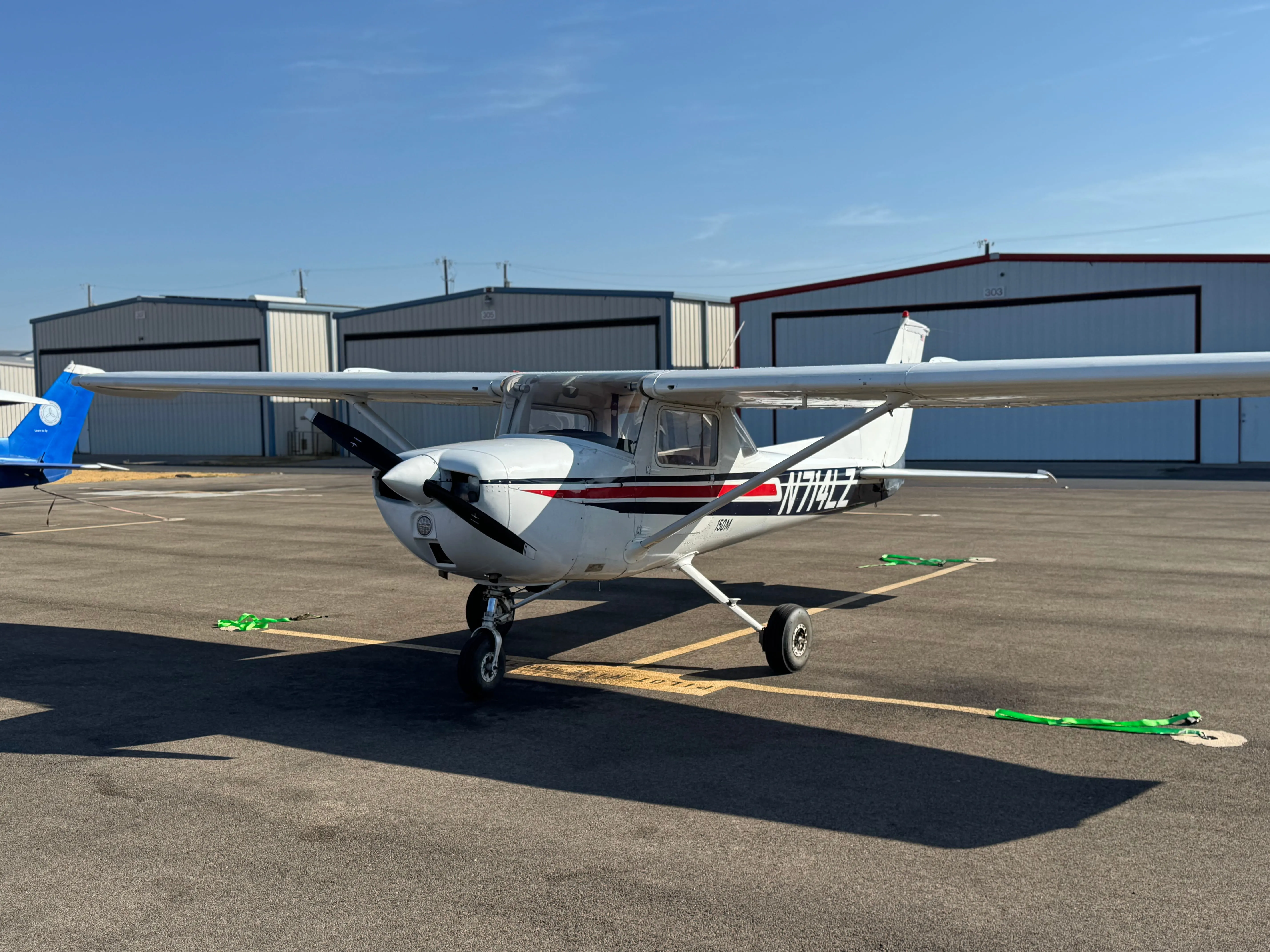 Pilot Rise Cessna 150M N714LZ Scout parked at Hicks Airfield