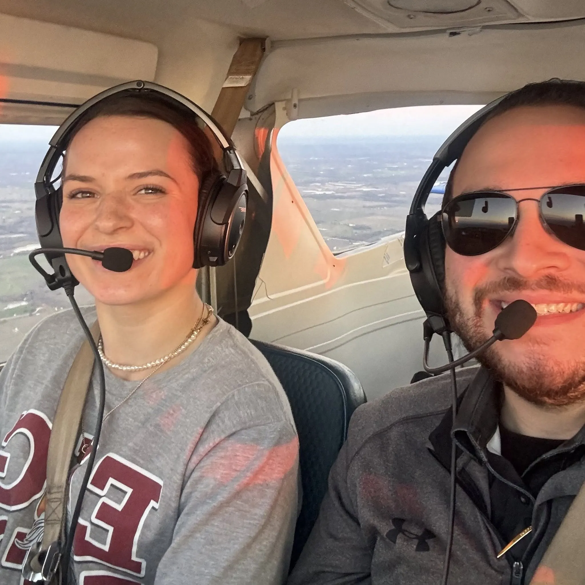 Flight time building with two pilots preparing for a shared training flight