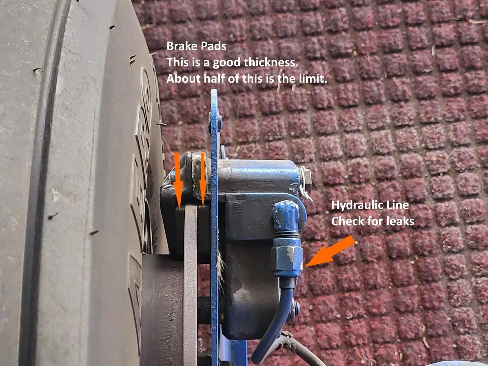 Alternate view of aircraft brake pads