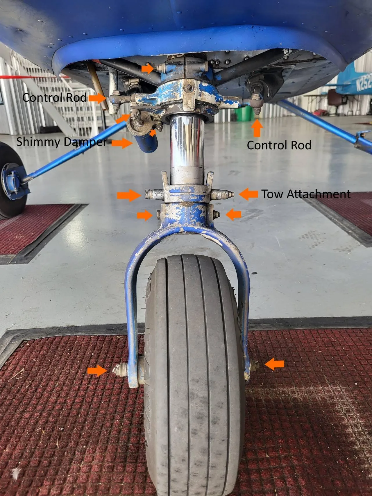 Nose gear attachment hardware