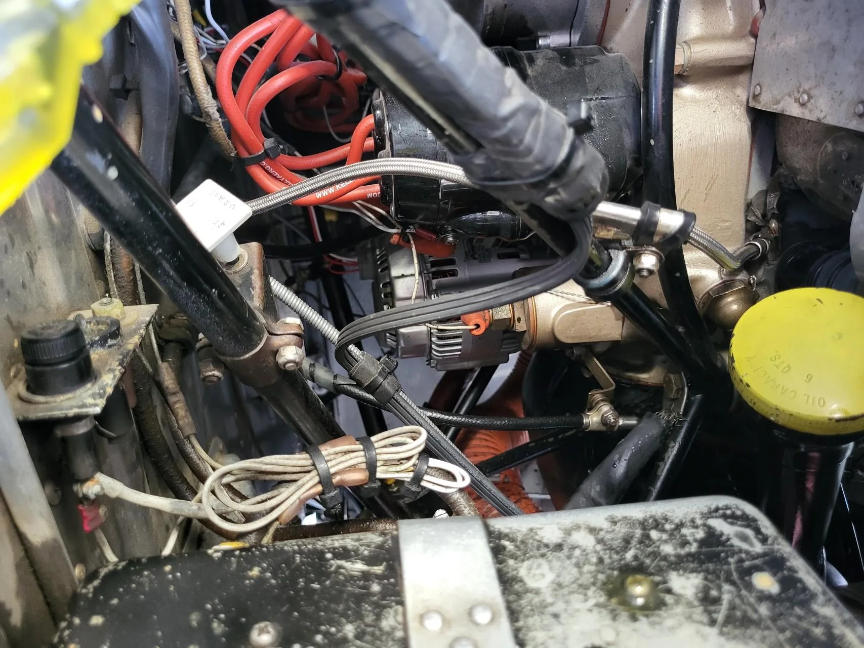 Overview of a Cessna engine compartment